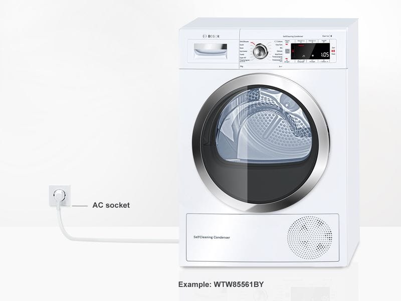 Hướng dẫn lắp đặt máy sấy Bosch nhập khẩu
