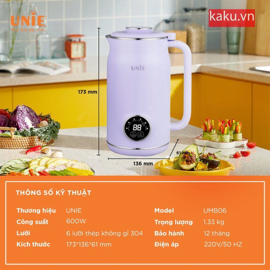 Máy làm sữa hạt UNIE UMB06 Chất Liệu Cao Cấp 12 Máy làm sữa hạt UNIE UMB06 Chất Liệu Cao Cấp