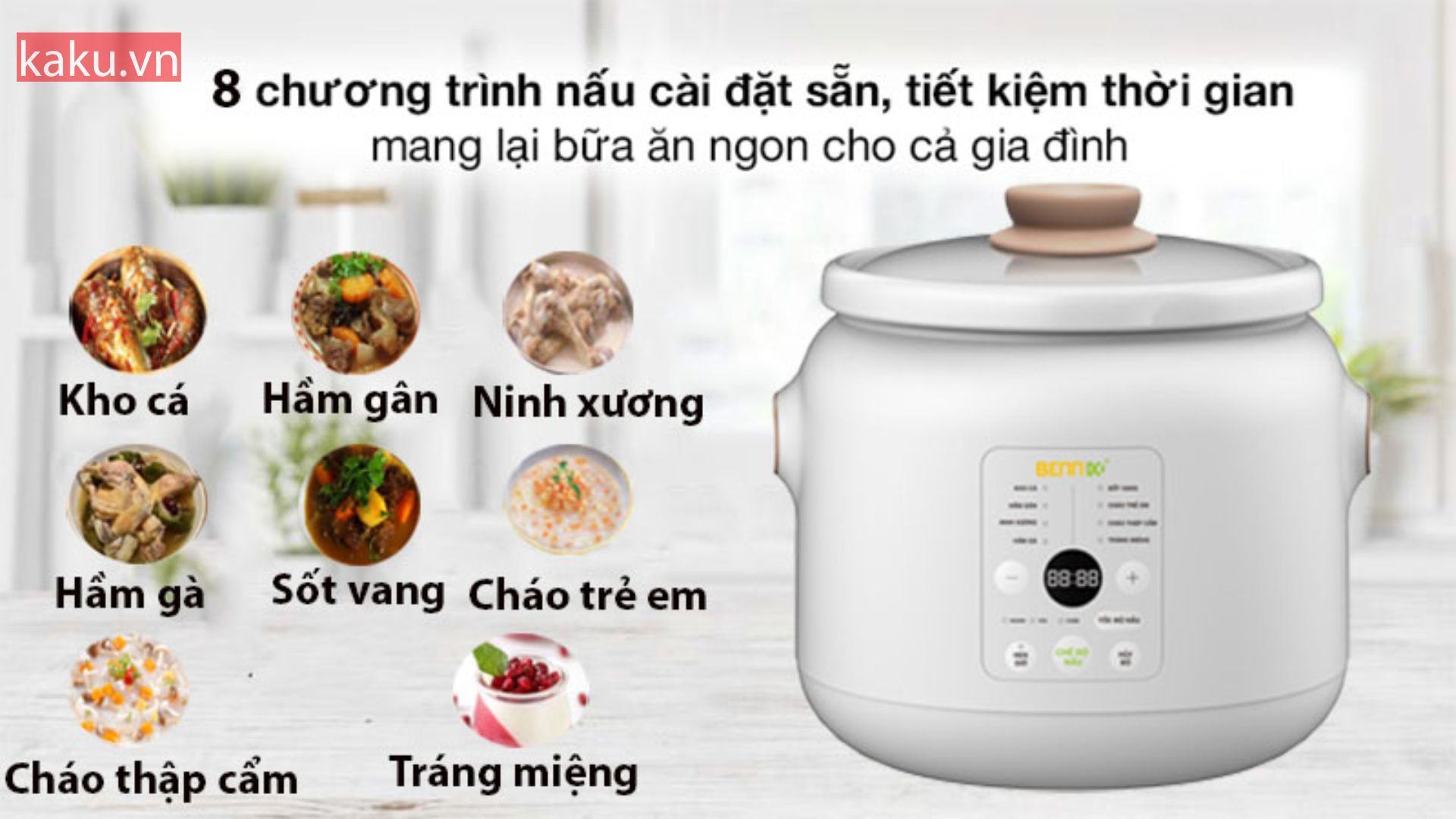 Nồi Nấu Chậm Đa Năng Điện Tử 8 Chức Năng Bennix BN-30SLC