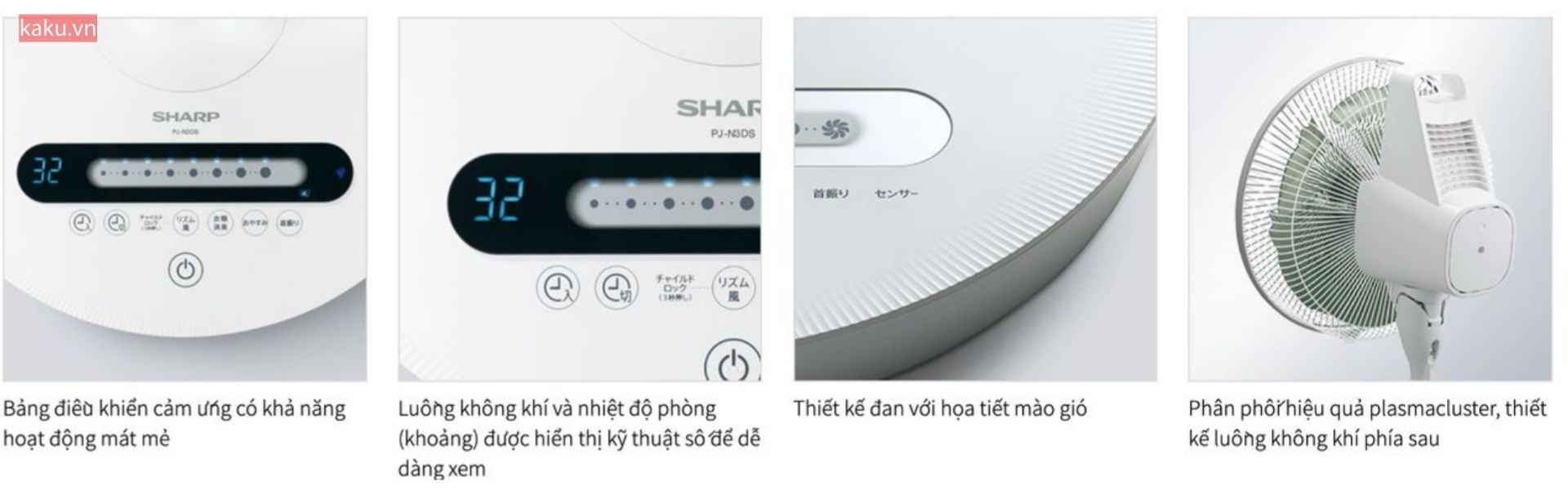 Quạt điện Sharp PJ-N3DS-W kiêm khử mùi chất lượng cao cấp 6 Quạt điện Sharp PJ-N3DS-W kiêm khử mùi chất lượng cao cấp