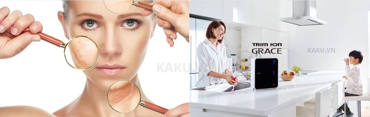 Uống nước từ TRIM ION GRACE Chống oxi hóa - Gìn giữ nét thanh xuân