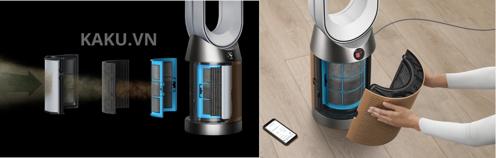 Máy lọc không khí Dyson Purifier Cool™ Formaldehyde TP09 15 Hệ thống lọc khép kín hoàn toàn với bộ lọc HEPA H13