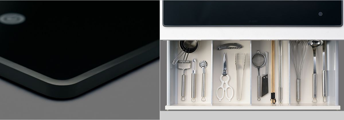 Mitsubishi CS-T322BFR - Bếp từ szie 65cm, tự động ngắt phát hiện nhiệt cao 7 bếp từ Khung viền siêu mỏng