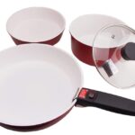 Bộ nồi chảo gốm CERAMIC 5 món tay kẹp di động