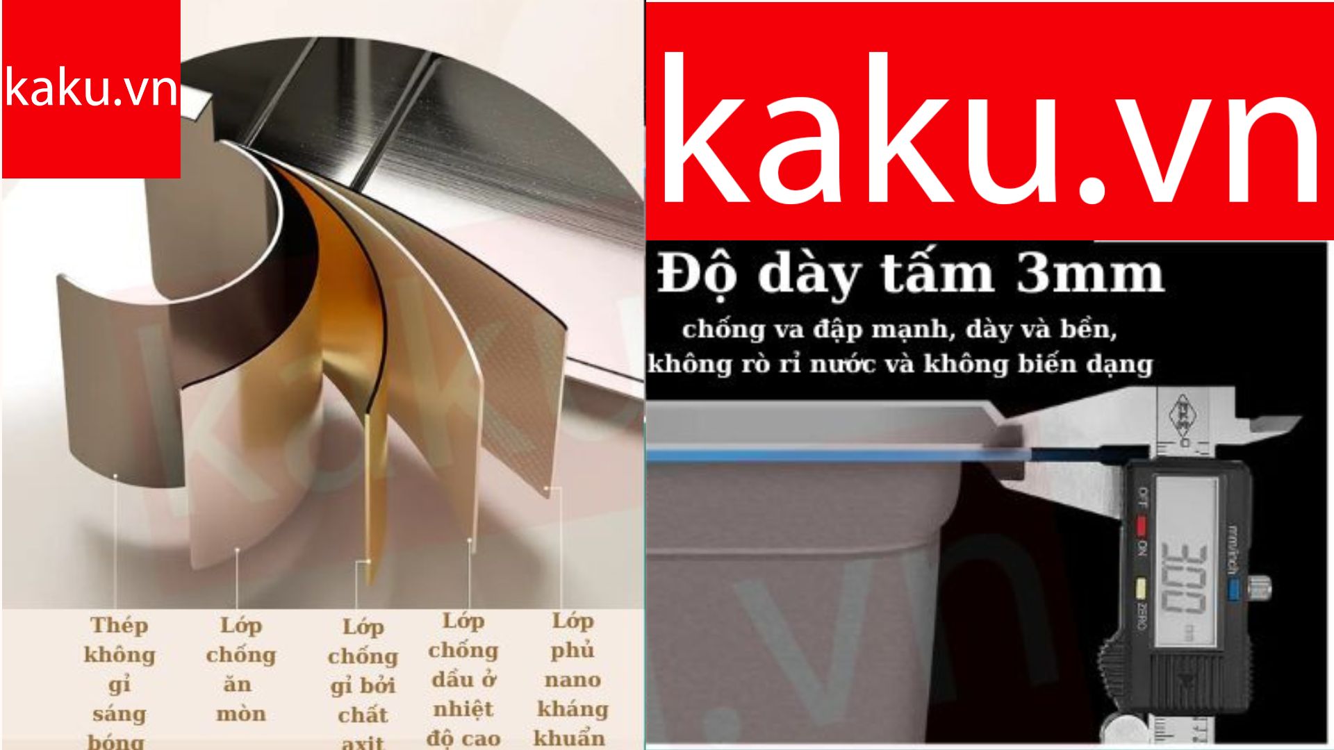 cấu tạo 5 lớp dày 3mm