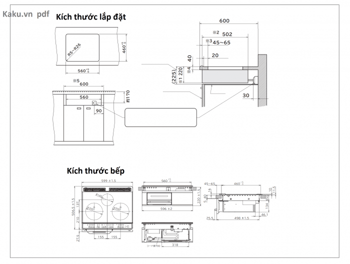 Hướng dẫn lắp đặt và sử dụng bếp từ HITACHI HT-K6K, HT-K6S và HTK60S nội địa Nhật