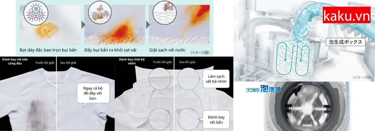Làm sạch với công nghệ tạo bọt