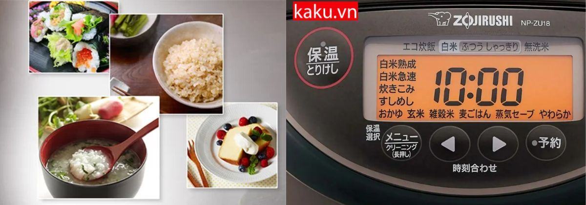 Zojirushi NP-ZU18 Nồi cơm nội địa Nhật cao tần - áp suất 8 Zojirushi NP-ZU18 Nồi cơm nội địa Nhật cao tần - áp suất