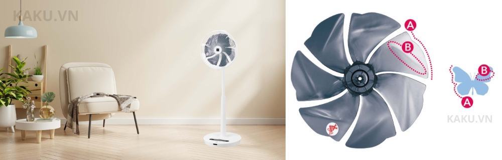 Quạt điện Sharp PJ-N3DS-W kiêm khử mùi chất lượng cao cấp 4 Thiết kế hiện đại với quạt cánh bướm
