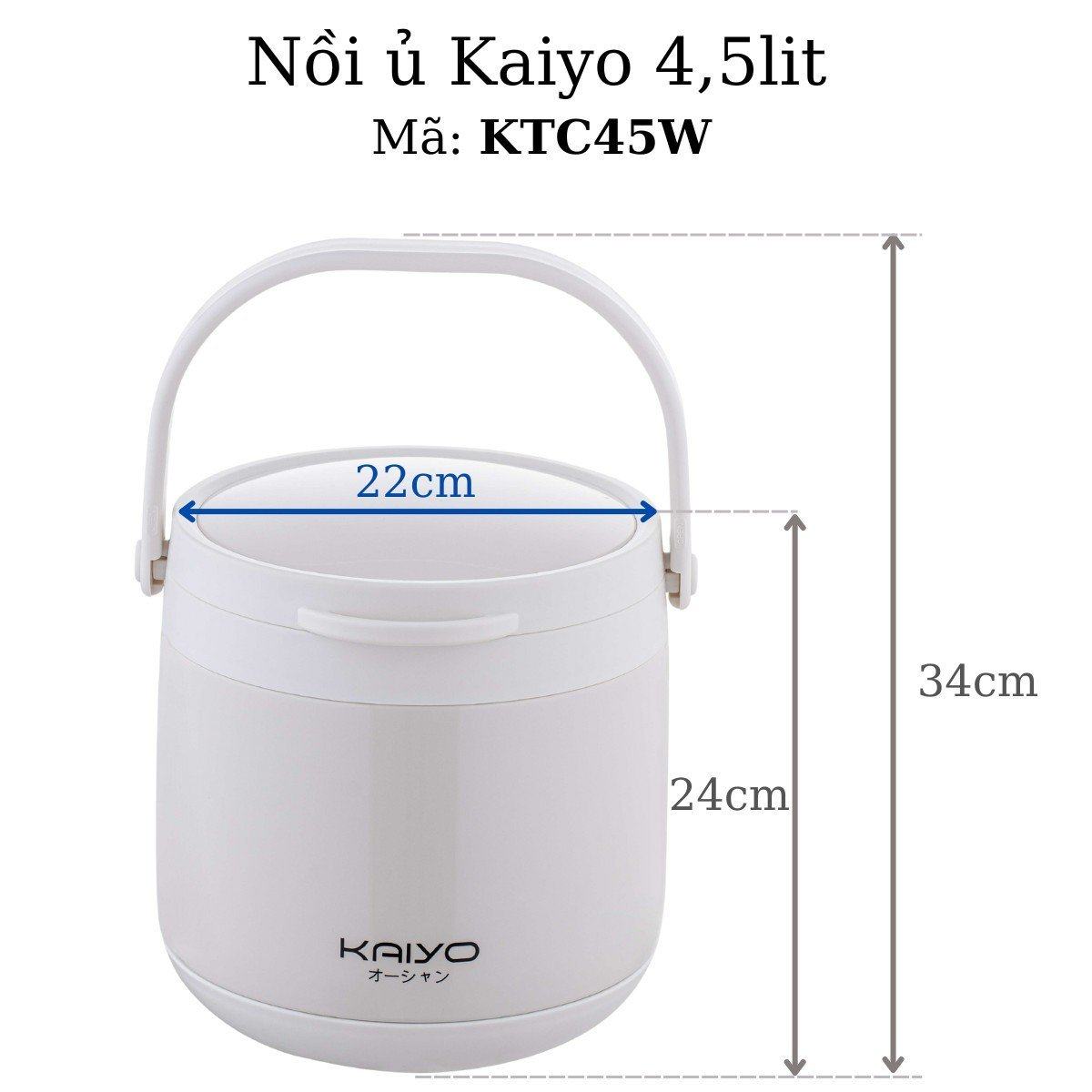 Nồi Ủ KAIYO-NHẬT KTC45W CAO CẤP 1 Nồi Ủ KAIYO-NHẬT KTC45W CAO CẤP