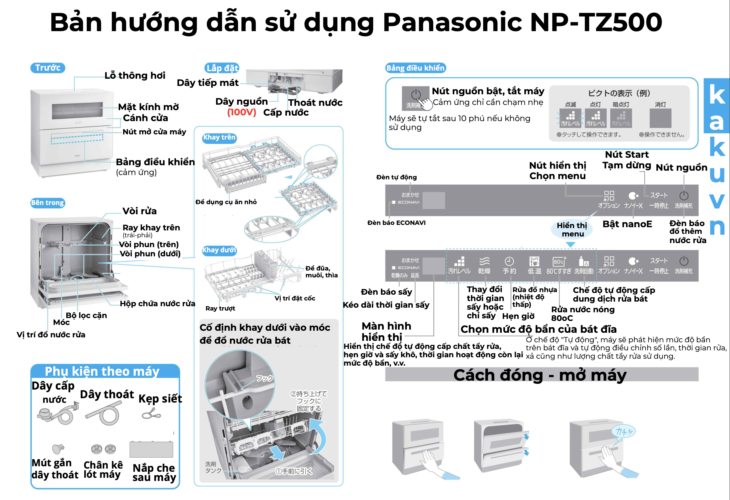 Máy rửa bát NP-TZ500 Panasonic - Hướng dẫn sử dụng 9 Máy rửa bát NP-TZ500 Panasonic - Hướng dẫn sử dụng