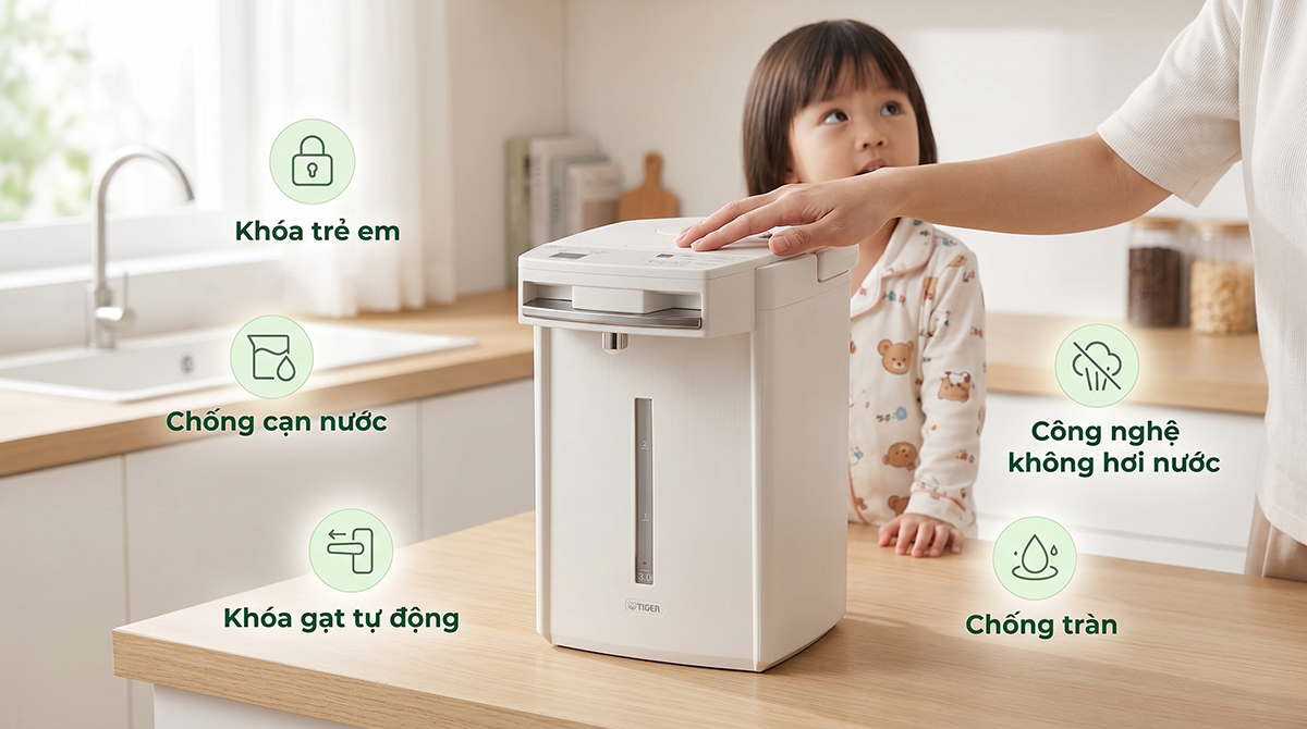 Bình thủy điện không hơi Tiger PIM-J30W Bình thuỷ điện không hơi Tiger PIM-J30W
